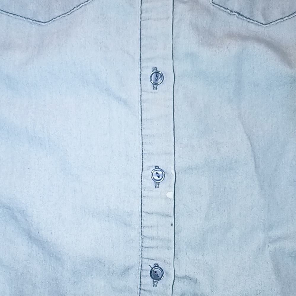 Cavalini Small light blue Buttonup Lightweight Ribbed Stretch on Side - Picture 3 of 4